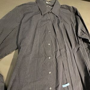 Mens Dress Shirt - Black - Calvin Klein - Large